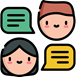 dos personas dialogando