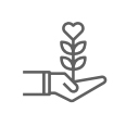 Icono beneficios mano sosteniendo una planta